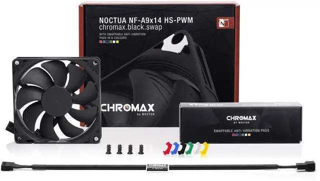 Alt view image 10 of 14 - NF-A9x14 HS-PWM chromax.Black.swap, Premium Quiet Slim Fan, 4-Pin (92x14mm, Black)