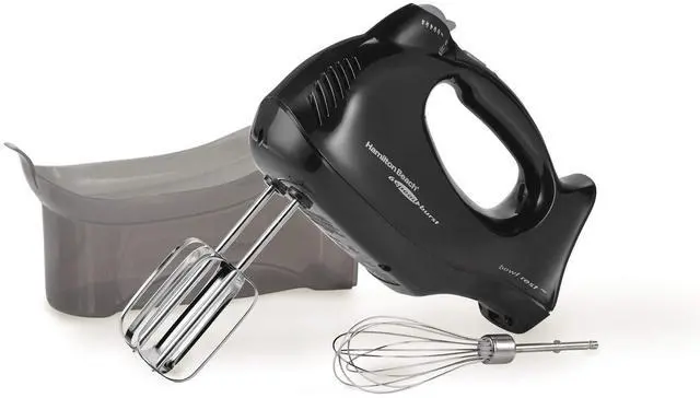Alt view image 8 of 14 - Power Deluxe 6-Speed Electric Hand Mixer with Snap-On Storage Case, QuickBurst, Beaters, Whisk, Powerful 250 Watt Motor, Bowl Rest, Black (62692)