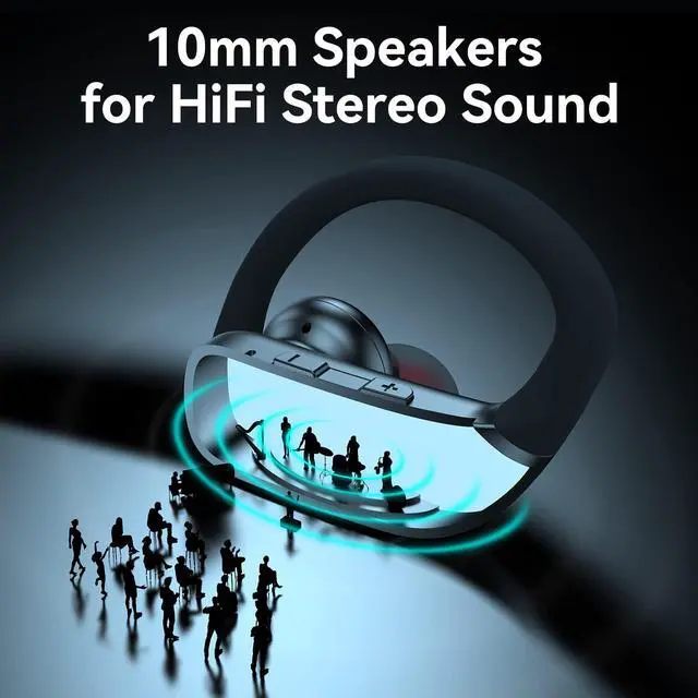 Alt view image 11 of 12 - Ear Buds Wireless Earbuds Bluetooth Headphones with 80H Playtime LED Display Case, Over-Ear Hook with Mic, Stereo Sound, Easy Button Controls, Sports Earphones for Running Workout Gym Black