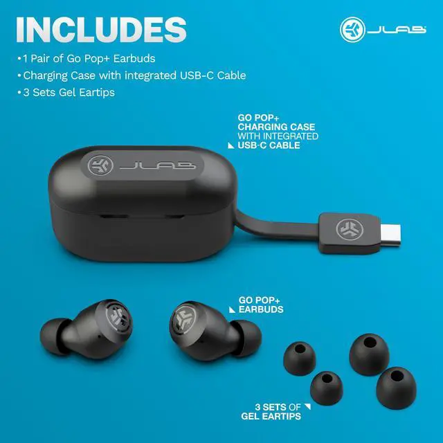 Alt view image 14 of 14 - Go Air Pop+ True Wireless Earbuds, in Ear Headphones, Bluetooth Earphones, 35H Playtime Ear Buds, Bluetooth Earbuds with Microphone, USB-C Charging Case, Dual Connect, EQ3 Sound, Black