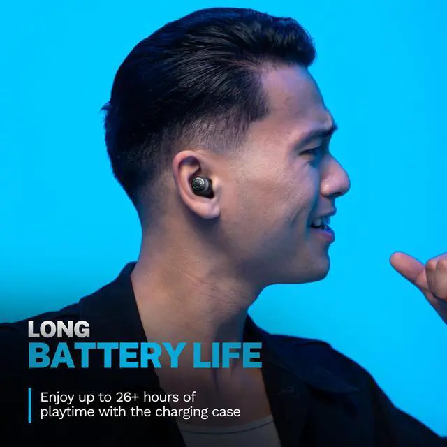 Alt view image 11 of 14 - Go Air Pop+ True Wireless Earbuds, in Ear Headphones, Bluetooth Earphones, 35H Playtime Ear Buds, Bluetooth Earbuds with Microphone, USB-C Charging Case, Dual Connect, EQ3 Sound, Black