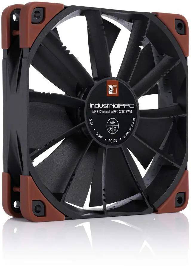 Alt view image 9 of 14 - NF-F12 iPPC 3000 PWM, Heavy Duty Cooling Fan, 4-Pin, 3000 RPM (120mm, Black)
