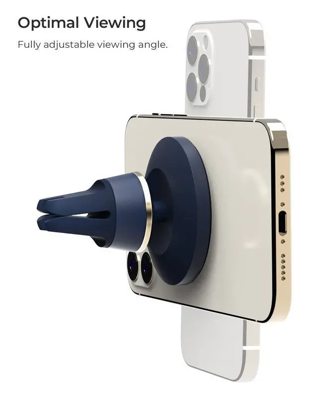 Alt view image 11 of 12 - Velox MagSafe Compatible Air Vent Car Phone Holder. Unversal Magnetic Car Phone Mount for iPhone 12/13/14/15/16/17 Series & Android Phones via Included Magnetic Ring Adapter