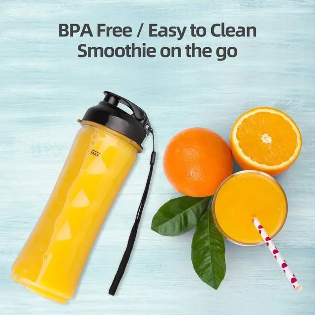 Alt view image 14 of 14 - Smoothies Blender Personal Size 300 Watts with 18 oz BPA-free Portable Travel Sports Bottle (Light Blue)