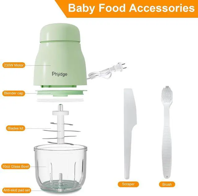 Alt view image 14 of 14 - Baby Food Maker, Green Baby Food Blender, 10oz Baby Food Puree Maker, Food Processor for Baby Foods Fruit Vegetable Meat, 10-Second Quick Soft Food Prep for Baby