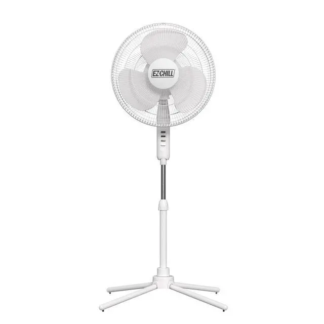 Alt view image 8 of 14 - 16 Oscillating Pedestal Fan, 3-speed Options, 90-Degree Oscillating Head, Adjustable Height and Tilt, Powerful Air Flow, White, MTSP15-16AZ