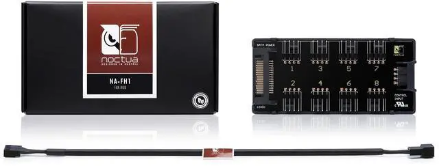Alt view image 14 of 14 - NA-FH1, 8 Channel Fan Hub for up to Eight 12V or 5V Based 4-pin PWM or 3-pin Fans (Black)