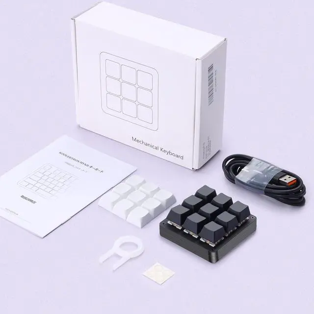 Alt view image 13 of 14 - One Handed Macro Mechanical Keyboard,Blue LED Backlit Portable Mini One-Handed Mechanical Gaming Keypad OSU! Keyboard 9 Fully Programmable Keys (9 Keys/Black/Pink LED)