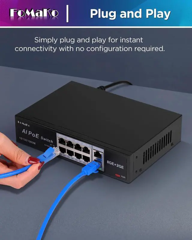 Alt view image 6 of 7 - P1000 Computer Networking Switches| 8 PoE+ Port @ 120W | 8 Port PoE Gigabit Ethernet Switch | Plug & Play | Extend Mode | PoE Auto Recovery | Silent Operation