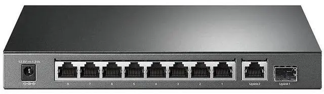 Alt view image 3 of 3 - 8 Port Gigabit PoE Switch | 8 PoE+ Ports @63W, w/ 1 Uplink Gigabit Port + 1 SFP Slot | Desktop/Wall-Mount | Plug & Play | Limited Lifetime Protection | Traffic Optimization (TL-SG1210P)