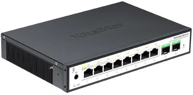 Main image of 10-Port 2.5Gb Managed PoE Switch, 8X 2.5G PoE+ Ports (30W/Port, 100W Total), 2 x 10G SFP+, Fanless,Desktop/Wall Mount, for IP Cameras, NAS, WiFi 6/7 APs