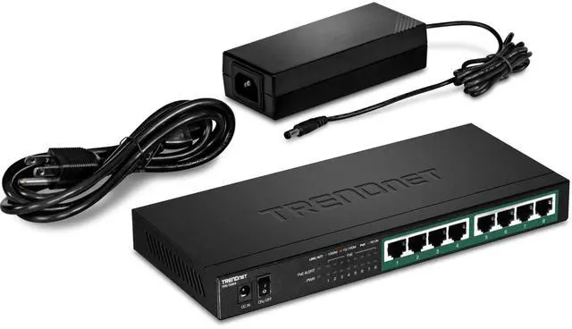 Alt view image 2 of 5 - 8-Port Gigabit PoE+ Switch, 120W PoE Power Budget, 16Gbps Switching Capacity, IEEE 802.1p QoS, DSCP Pass-Through Support, Fanless, Wall Mountable, Lifetime Protection, Black, TPE-TG84