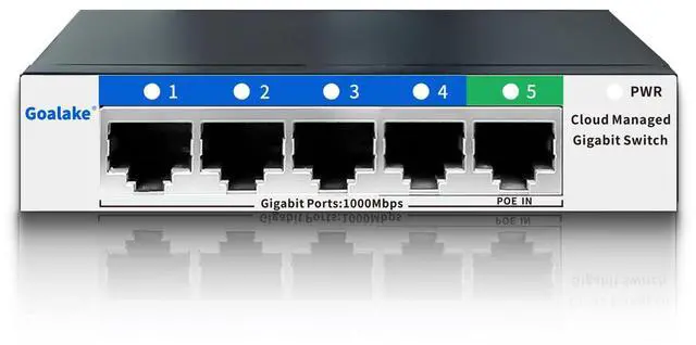 Main image of 5 Port Gigabit Switch, Easy Smart Managed Ethernet Switch, Network Hub, Ethernet Splitter, Plug & Play, Fanless Metal Design, VLAN, Qos, Support PoE Powered, Desktop or Wall Mount