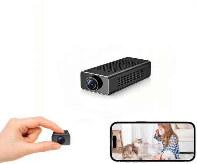 Main image of Mini Camera, PIR Nanny Cam for Home | Motion Detection Without WiFi, Free 1-Year Cloud Storage, 4K HD Day & Night Recording Smart Mini Camera for Home/Baby/Pet (1, USB) (Black)