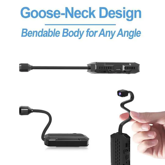 Alt view image 4 of 7 - 4K Mini Goose-Neck 4G LTE Cellular Security Camera with SIM Card, No WiFi Required, Color Night Vision, Magnetic Mount, 60-Day Standby Life, AI Motion Detection (W-07)