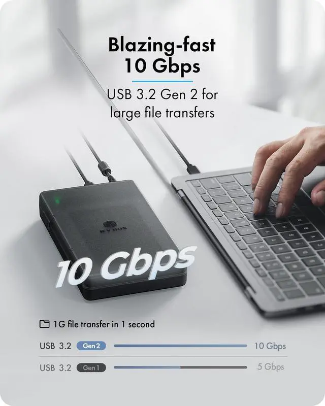Alt view image 5 of 7 - M.2 NVMe to SATA 2.5/3.5 SSD/HDD Docking Station, ICY BOX USB-C 10Gbps Bidirectional Clone Station for M.2 NVMe SSD to SATA 2.5/3.5 SSD&HDD, SATA to NVMe SSD Cloner&Reader, Offline Cloning