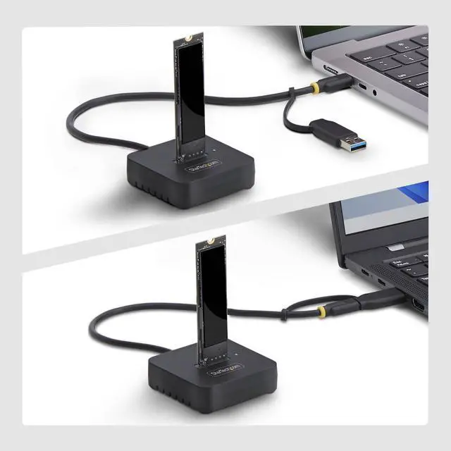 Alt view image 4 of 6 - USB-C/USB-A to M.2 NVMe Dock Adapter, 10Gbps, Tool-Free External M.2 NVMe SSD Reader, B+M/M-Key