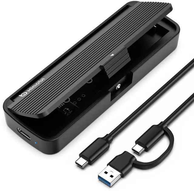 Main image of NVMe Enclosure, Tool-Free Installation, USB 3.2 Gen 2 (10 Gbps) to M.2 NVME M-Key/(B+M) Key PCIe SSD Adapter Support UASP and Trim, for SSDs 2230/2242 /2260/2280 (Black)