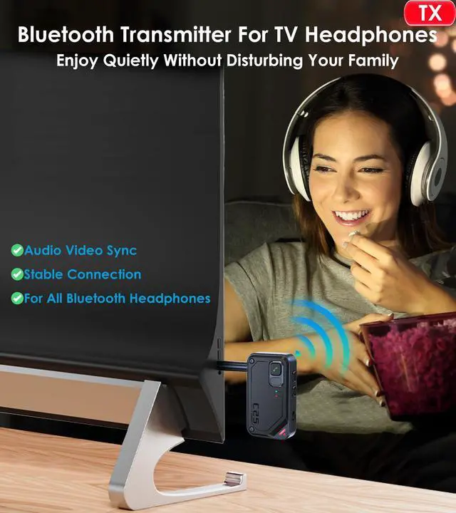 Alt view image 3 of 7 - Airplane Bluetooth Adapter for AirPods Headphones, Bluetooth Transmitter for TV/PC/Gym, 3.5mm Audio Receiver for Home Stereo/Old Speaker/Car Handsfree Call, Wireless Transmitter Receiver 2 in 1