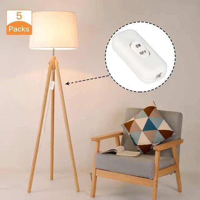 Alt view image 4 of 7 - Inline Switch 5 Pcs, White Lamp Cord Button in Line Switch, Rated 6A 250V ON Off Electrical Wire Appliance Rocker Switches, Repair Replacement Control Power Cable Plug Desk Table Light Parts