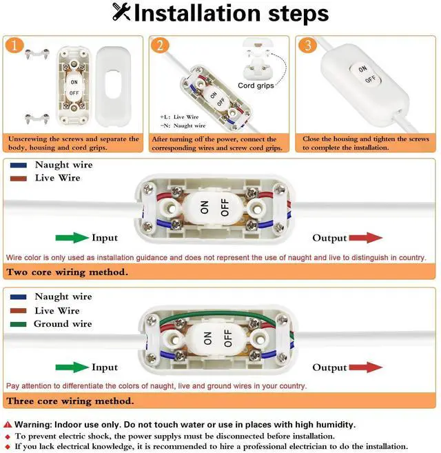 Alt view image 5 of 7 - Inline Switch 5 Pcs, White Lamp Cord Button in Line Switch, Rated 6A 250V ON Off Electrical Wire Appliance Rocker Switches, Repair Replacement Control Power Cable Plug Desk Table Light Parts