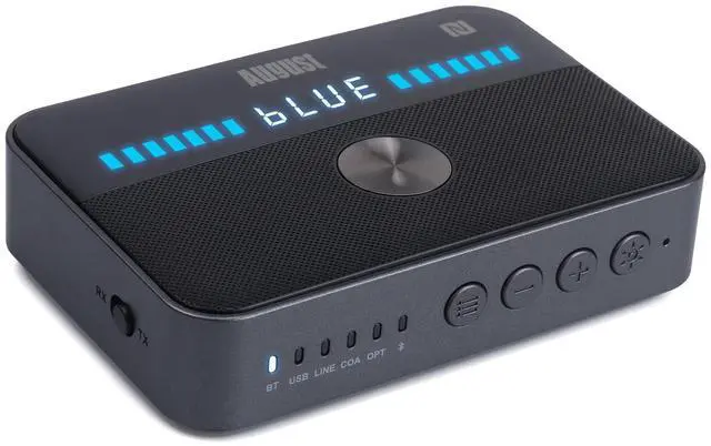 Main image of MR285 Bluetooth Transmitter Receiver for AUX, RCA, Optical, Coaxial and USB - NFC Bluetooth Audio Adapter for TV, Car, Headphones - Rechargeable Battery, Dual Audio and Multipoint, Wired Bypass