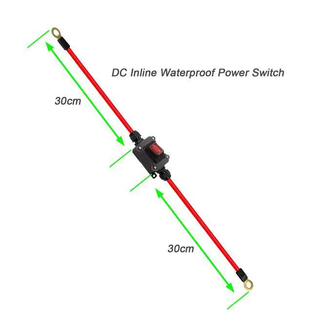 Alt view image 3 of 7 - DC 12V Inline Switch DC 12-24V DPST Dual Side Wiring Switchs 25A Inline Power Switch Waterproof Inline Switchs IP67 for Motorcycle and Automotive.(DC Switch)