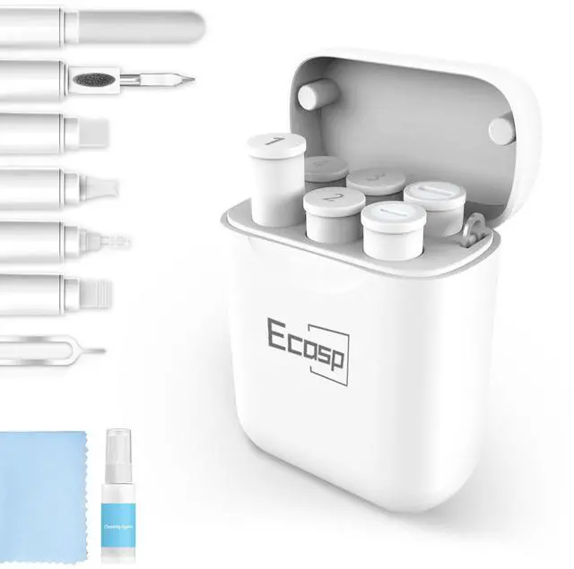 Main image of Cleaner Kit for AirPod,Multi-Tool iPhone Cleaning Kit,Cell Phone Cleaning Repair & Recovery for iPhone & iPad(Type C)Charging Port,Lightning Cables&Connectors,Easy to Store & Carry Design,White