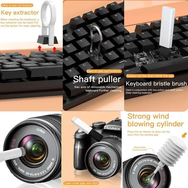 Alt view image 6 of 7 - Cellphone Cleaning Kit, Laptop Cleaning Kit,20 in 1 Mutifunctional Cleaner Tools Kits for AirPods Camera PC (White)