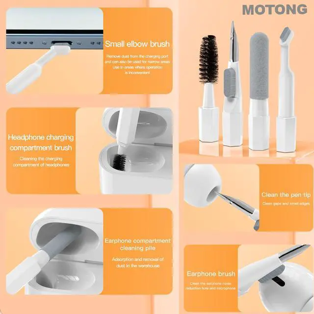 Alt view image 5 of 7 - Cellphone Cleaning Kit, Laptop Cleaning Kit,20 in 1 Mutifunctional Cleaner Tools Kits for AirPods Camera PC (White)