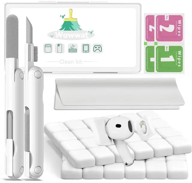 Main image of For Airpods Cleaner Kit,Bluetooth Earbuds 3 in 1 Multi-Function Cleaning Pen and Cleaning Putty,for Airpods Pro Phone Charging Port,Earbuds,Headphone, iPod,Case,iPhone,ipad,Laptop (White)