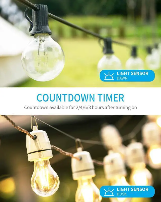Alt view image 3 of 7 - Outdoor Light Timer, Waterproof Outdoor Remote Control Outlets, Dusk to Dawn Light Sensor and Countdown Timer, 100 ft Range Remote Control with 3 Ground Outlets, ETL Listed