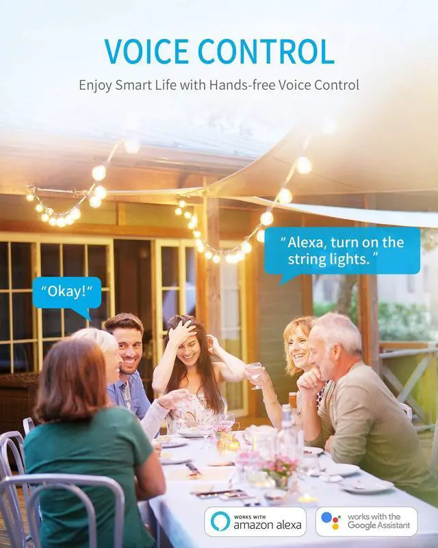 Alt view image 4 of 7 - Outdoor WiFi Outlet, Outdoor Plug with 3 Ground Outlets, Compatible with Amazon Alexa, Google Assistant, Remote Control Outdoor Light Timer Outlet Waterproof, FCC Certified