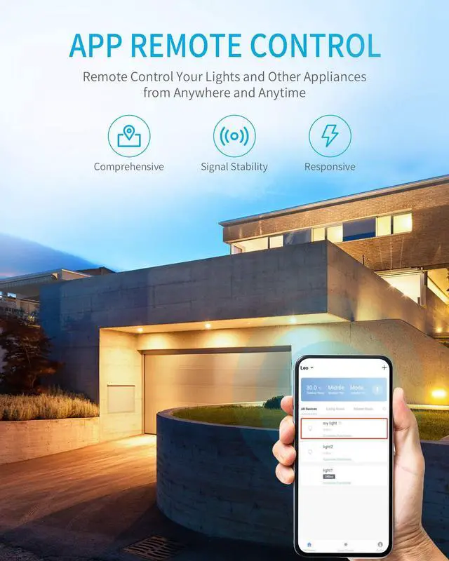 Alt view image 3 of 7 - Outdoor WiFi Outlet, Outdoor Plug with 3 Ground Outlets, Compatible with Amazon Alexa, Google Assistant, Remote Control Outdoor Light Timer Outlet Waterproof, FCC Certified
