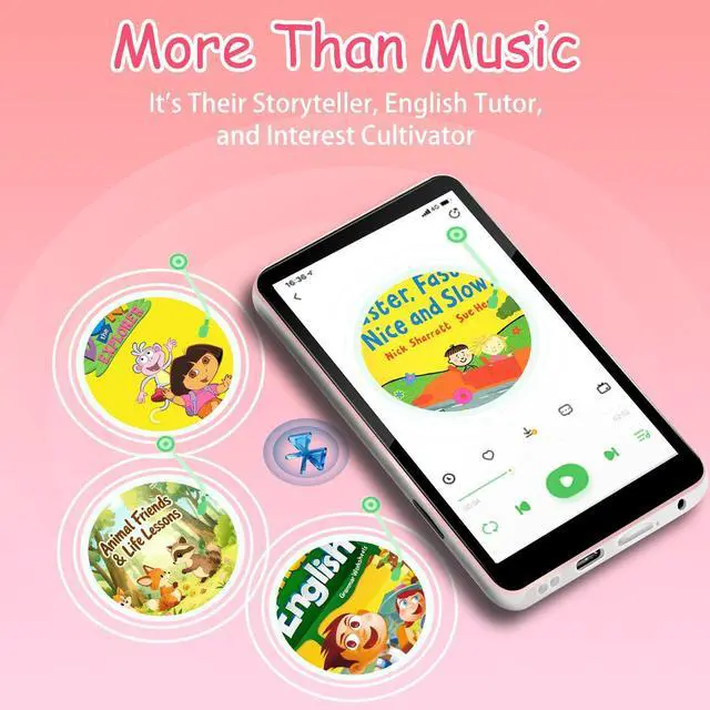 Alt view image 3 of 6 - MP3 Player with Bluetooth and WiFi, 144GB Android 9.0, 4" Touch Screen, DGTenk Kids MP3 & MP4 Player for Spotify & Google Play, Parental Control, FM Radio, Long Battery Life for Travel & Gym, Blush-P