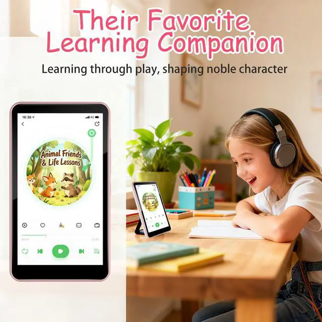 Alt view image 6 of 6 - MP3 Player with Bluetooth and WiFi, 144GB Android 9.0, 4" Touch Screen, DGTenk Kids MP3 & MP4 Player for Spotify & Google Play, Parental Control, FM Radio, Long Battery Life for Travel & Gym, Blush-P