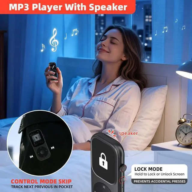 Alt view image 7 of 7 - 128GB MP3 Player with Bluetooth 5.4, Music Player with Built-in HD Speaker, MP3 Music Player 2.01-inch Touchscreen & Touch Rotation Physical Buttons Support Videos, Pictures, E-Books, Calculator
