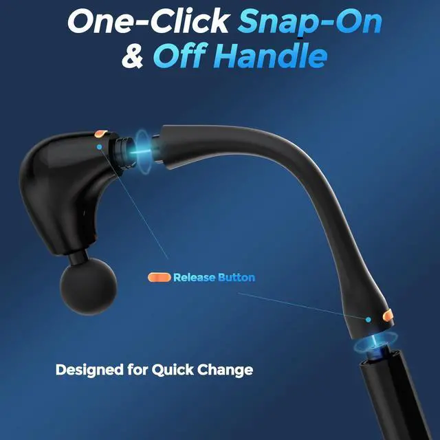 Alt view image 3 of 6 - Massage Gun Deep Tissue with Extension Handle Professional Percussion 2-in-1 Detachable Back Massager for Pain Relief,Muscle Relief Massager for Shoulder Back Thigh Waist&Neck (Upgraded)