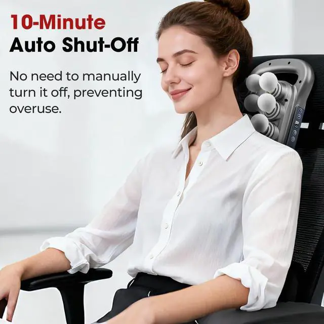 Alt view image 5 of 7 - Back Massager for Relief Deep Tissue with Heat, 16 Heads Hands-Free Electric Back Massager, with 9 Modes & 9 Levels Deep Tissue Massage Gun for Pain Relief, Portable for Home & Office Use