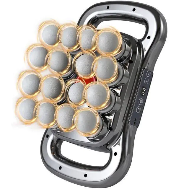 Main image of Back Massager for Relief Deep Tissue with Heat, 16 Heads Hands-Free Electric Back Massager, with 9 Modes & 9 Levels Deep Tissue Massage Gun for Pain Relief, Portable for Home & Office Use