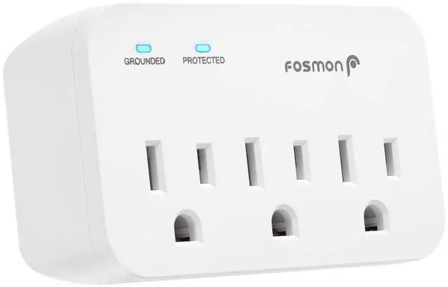 Main image of Refrigerator Surge Protector, 3 Outlet Heavy Duty Appliance Surge Protector with High Joules for Fridge, Microwave, Washing Machine, Garage Door, 1200J, 1875 Watts, 3 Prong, ETL Listed