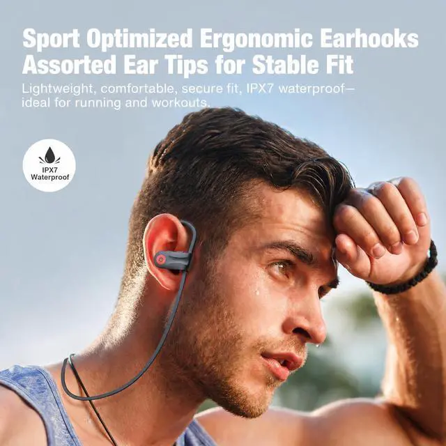 Alt view image 3 of 7 - Bluetooth Headphones, Wireless Headphones with 16 Hours Playtime Bluetooth 5.3 Wireless Earbuds HD Stereo Sound IPX7 Waterproof Earphones AI Music Generation Workout Headset for Running Sports