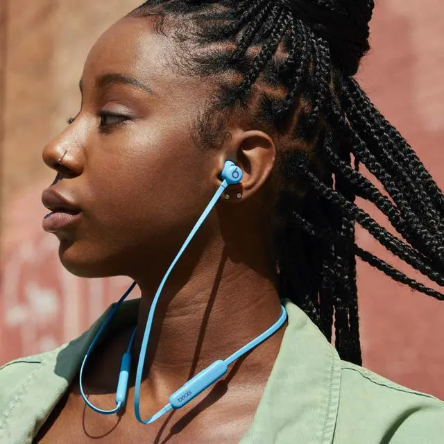 Alt view image 3 of 6 - Flex Wireless Earbuds - Apple W1 Headphone Chip, Magnetic Earphones, Class 1 Bluetooth, 12 Hours of Listening Time, Built-in Microphone - Flame Blue