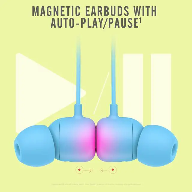 Alt view image 4 of 6 - Flex Wireless Earbuds - Apple W1 Headphone Chip, Magnetic Earphones, Class 1 Bluetooth, 12 Hours of Listening Time, Built-in Microphone - Flame Blue