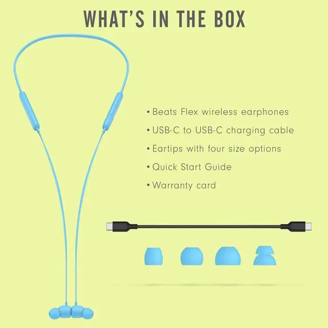 Alt view image 5 of 6 - Flex Wireless Earbuds - Apple W1 Headphone Chip, Magnetic Earphones, Class 1 Bluetooth, 12 Hours of Listening Time, Built-in Microphone - Flame Blue