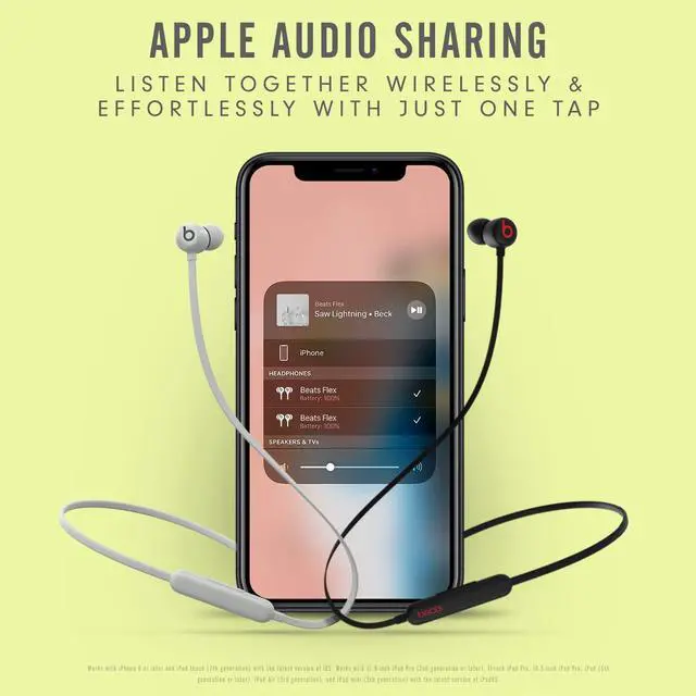 Alt view image 6 of 6 - Flex Wireless Earbuds - Apple W1 Headphone Chip, Magnetic Earphones, Class 1 Bluetooth, 12 Hours of Listening Time, Built-in Microphone - Flame Blue