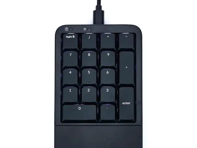Alt view image 5 of 7 - Mechanical Keypad LP Numeric 10-Key for Mac & PC | Wired & Wireless Mode | Quiet Linear Mechanical Switches | Programmable | Ergonomic Palm Support | Backlit