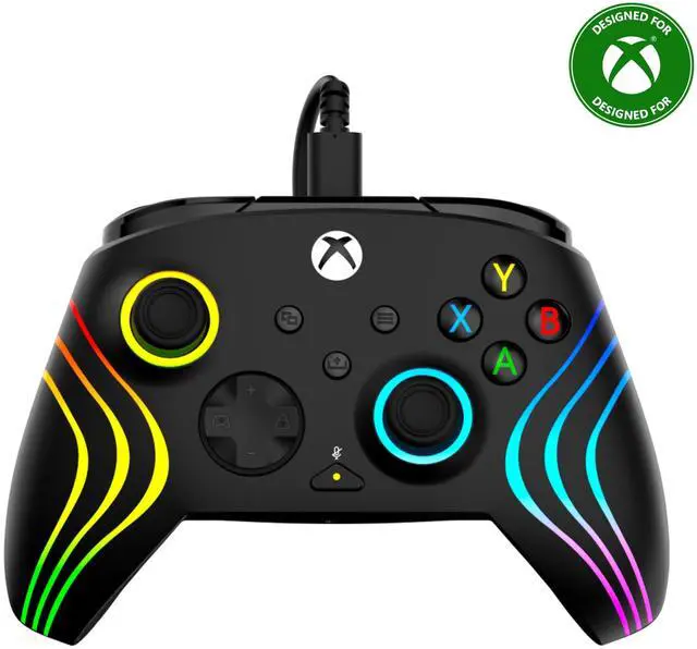 Main image of Afterglow Wave Wired RGB Gaming Controller - Licensed for Xbox Series X|S, Xbox One & Windows PCs - Mappable Buttons, Hall-Effect Hair Triggers, Companion App - Black