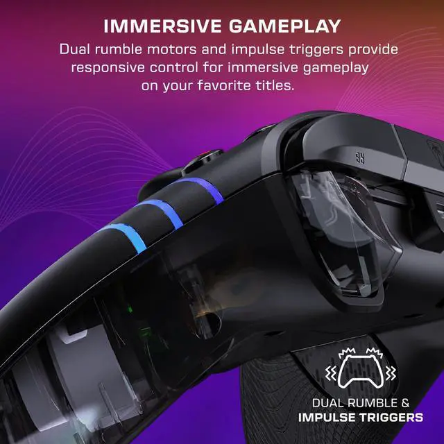 Alt view image 5 of 7 - Afterglow Wave Wired RGB Gaming Controller - Licensed for Xbox Series X|S, Xbox One & Windows PCs - Mappable Buttons, Hall-Effect Hair Triggers, Companion App - Black