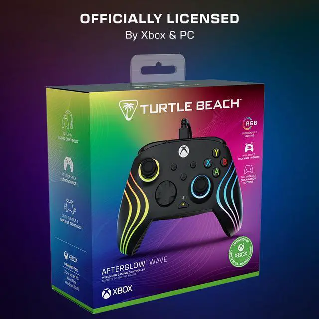 Alt view image 6 of 7 - Afterglow Wave Wired RGB Gaming Controller - Licensed for Xbox Series X|S, Xbox One & Windows PCs - Mappable Buttons, Hall-Effect Hair Triggers, Companion App - Black